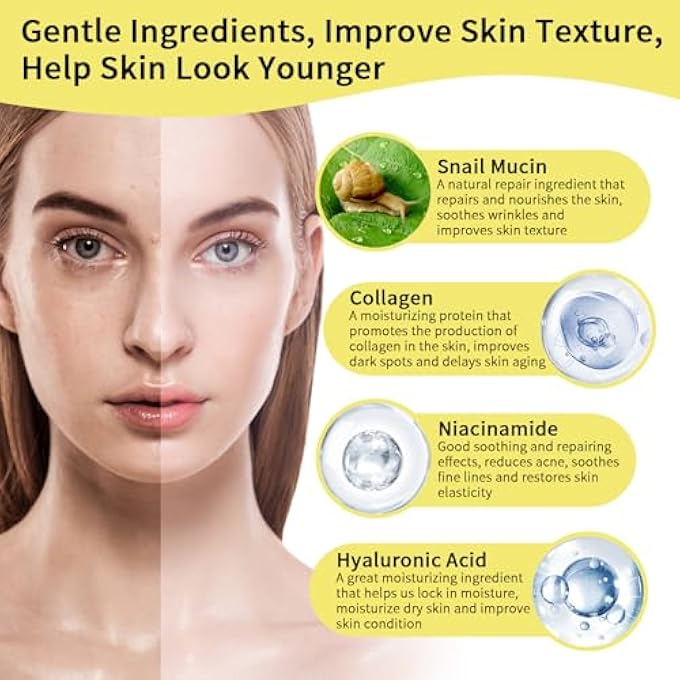 MIZEEYE ADVANCED SKIN CARE SET MUCINA SNAIL FOR TEENS, FACE GIFT, ANTI WRINKLE AND REPAIR CLEANSER, SERUM, EYE CREAM, KIT 4 PEPTIDES, TRAVEL SIZE WOMEN - Image 3